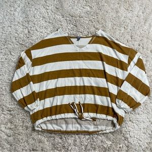 Aerie Size XS Tie Waist Thin Lightweight Striped Casual top